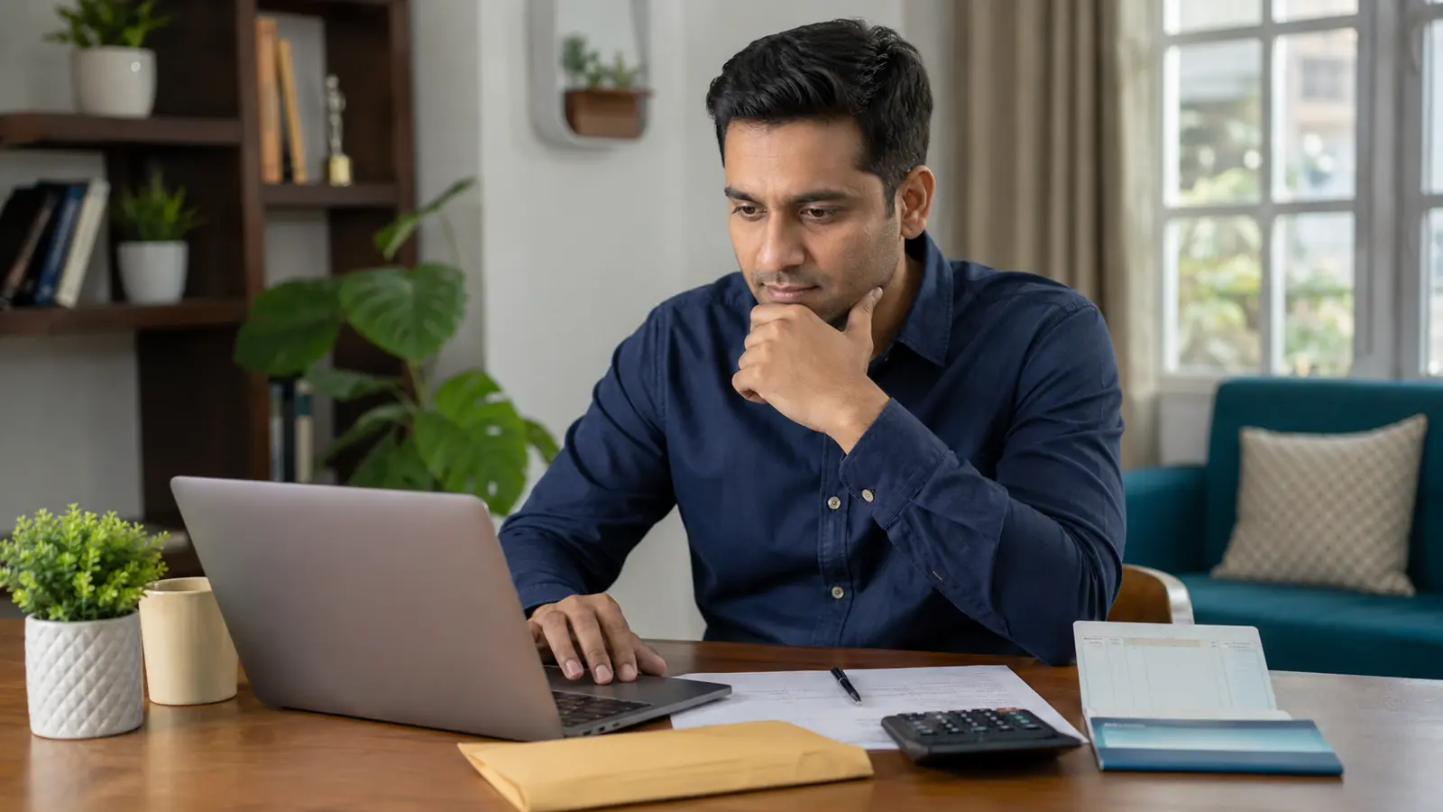 Indian professional checking the EPF withdrawal process after leaving a job