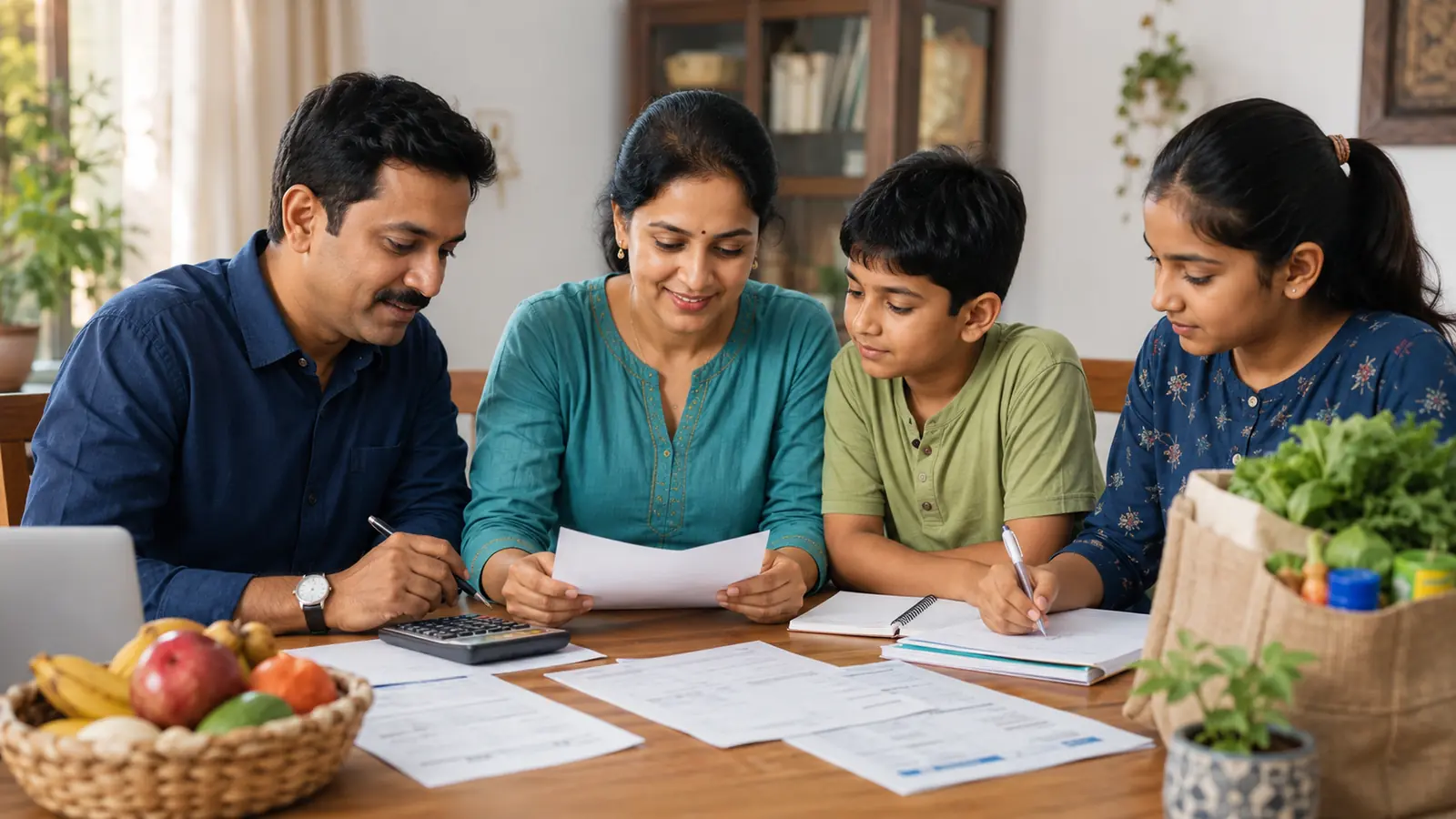 Indian family planning recurring household, grocery and education expenses together