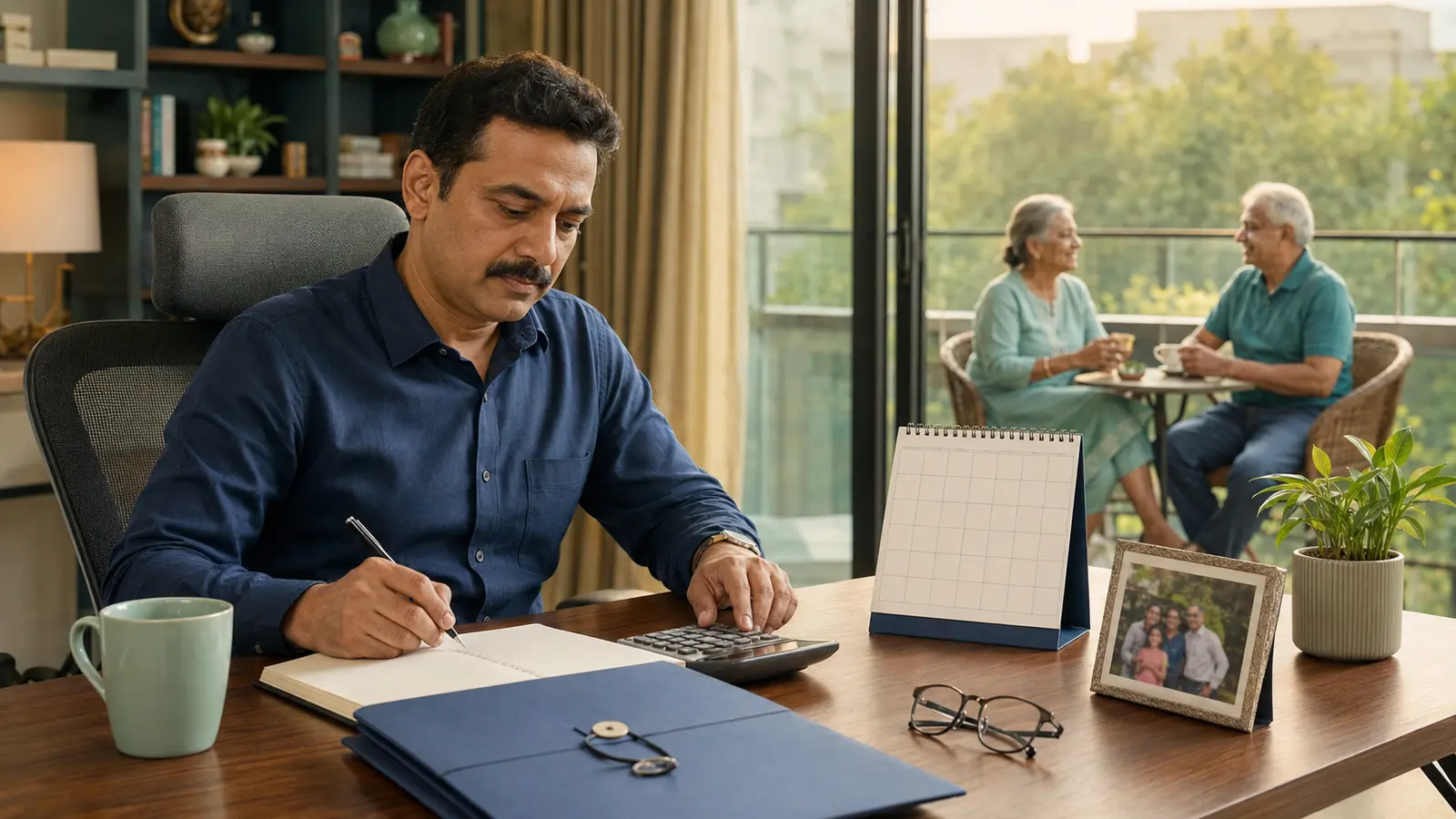 Indian professional planning long-term retirement savings for a secure later life
